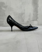 PRADA LEATHER MESH & BOW HEELS - EU 36 / UK 3.5