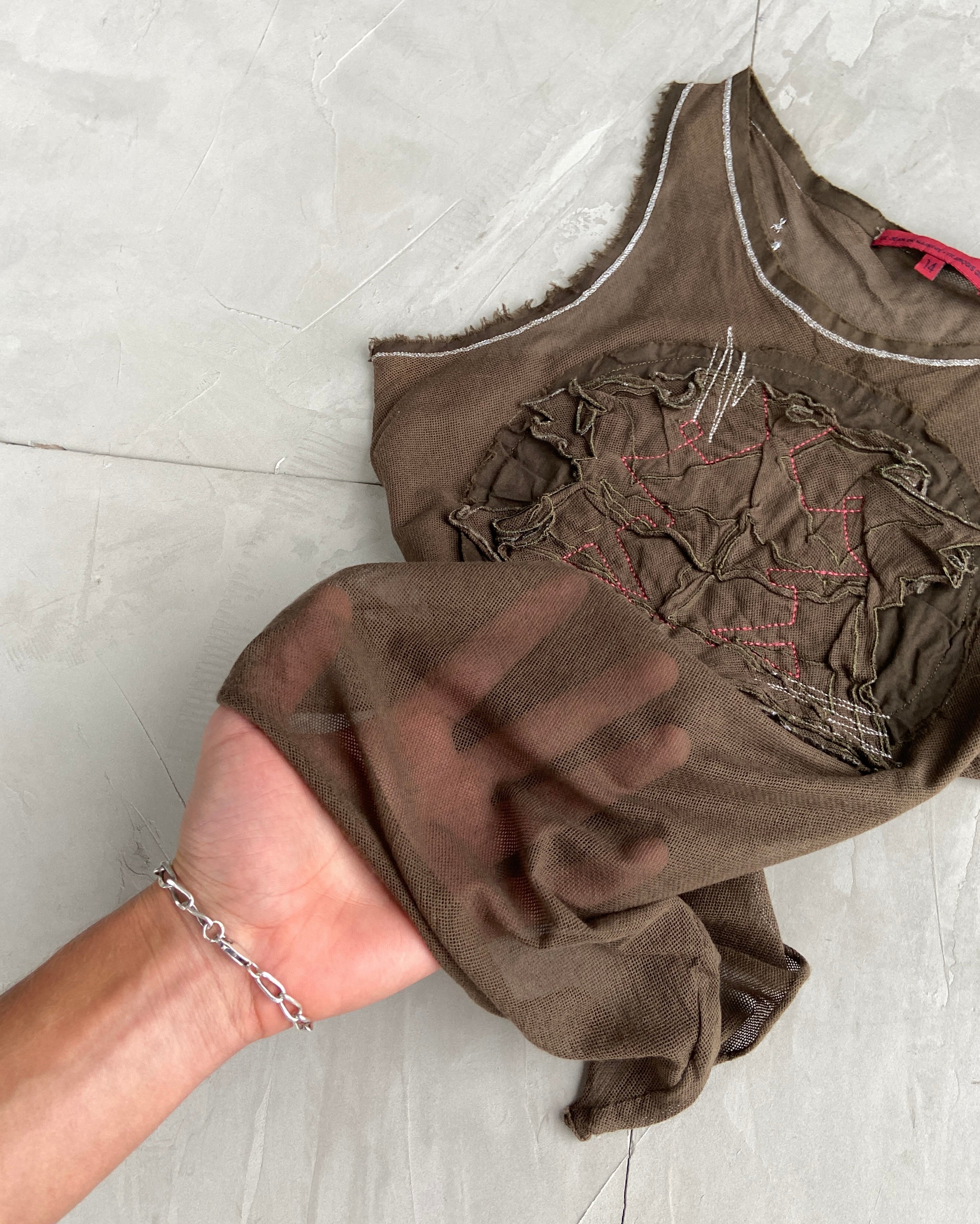 MARITHE FRANCOIS GIRBAUD MFG MESH TANK TOP - S