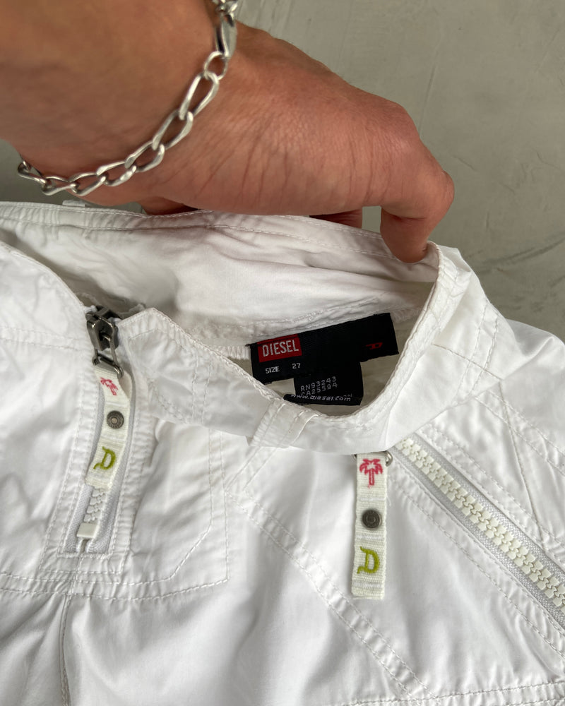 DIESEL 2000'S WHITE CARGO TROUSERS - W28