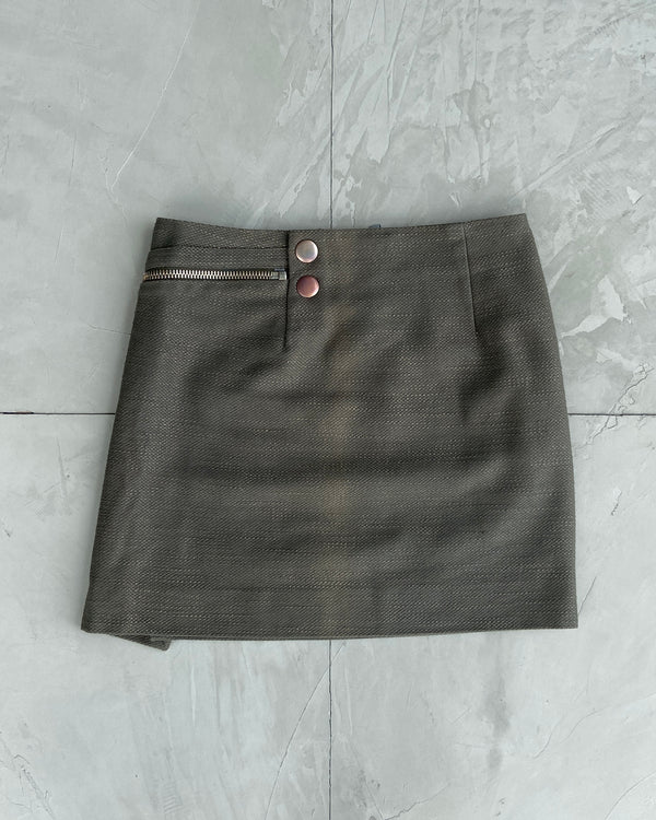 COP COPINE GREEN ZIPPER SKIRT - S/M