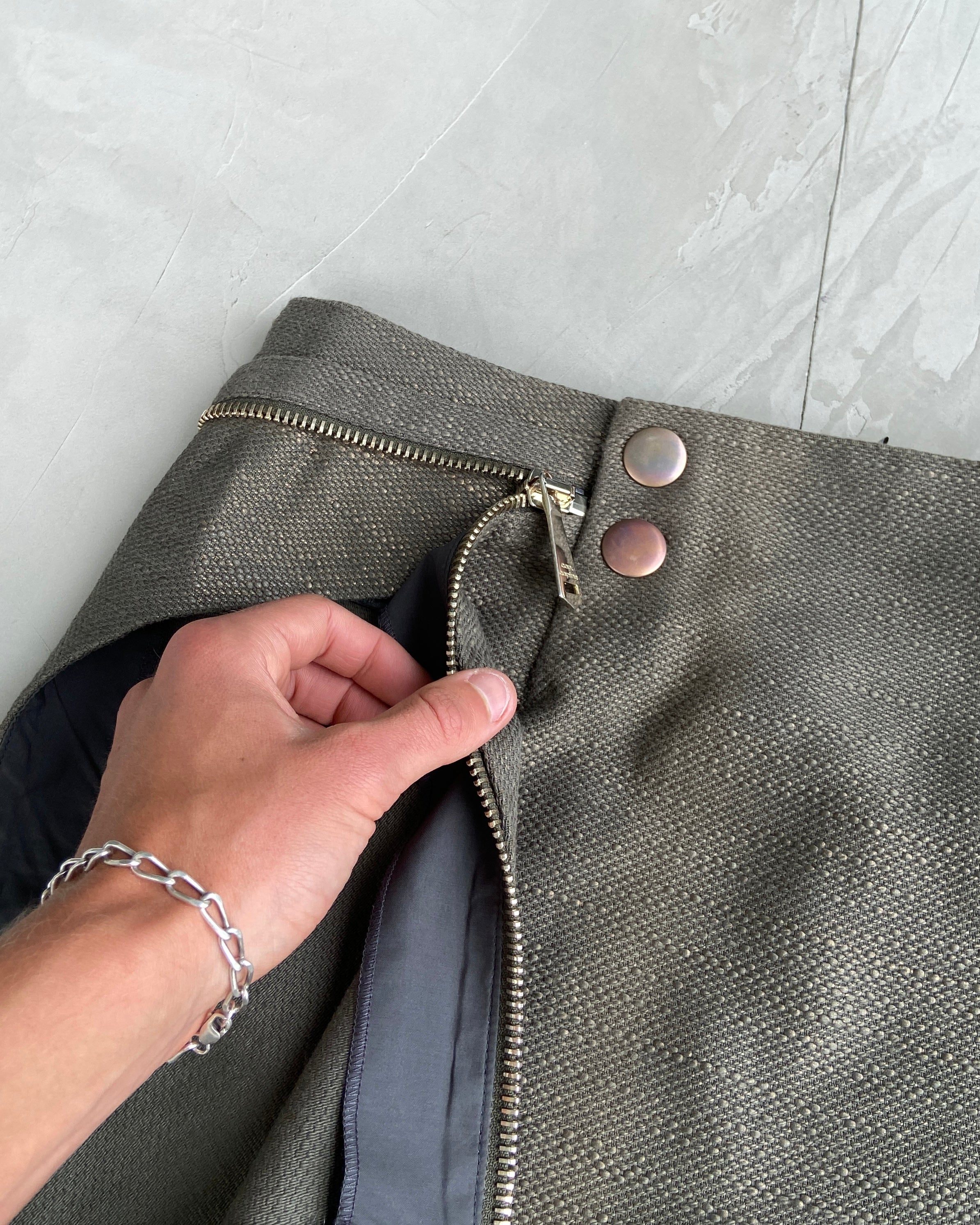 COP COPINE GREEN ZIPPER SKIRT - S/M