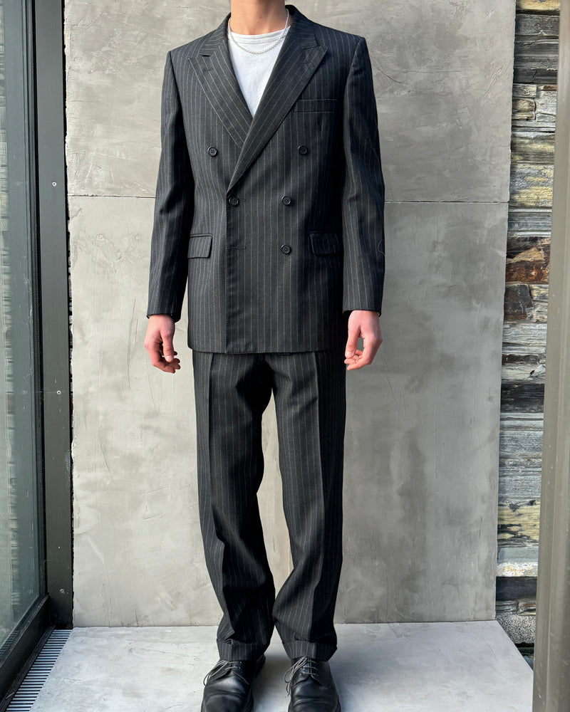 CHRISTIAN DIOR MONSIEUR DOUBLE BREASTED WOOL PINSTRIPE SUIT - 40R / M-L