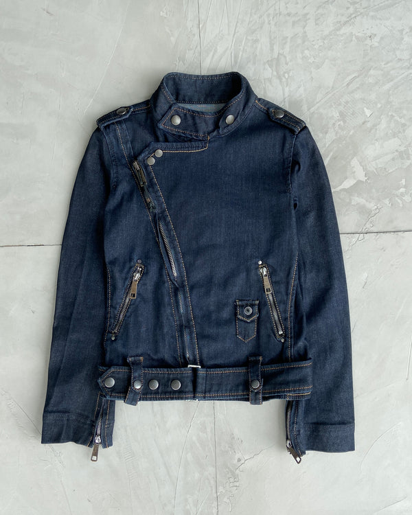 DIESEL 2000'S DENIM ASYMMETRIC JACKET - XS