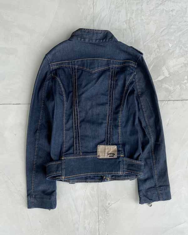 DIESEL 2000'S DENIM ASYMMETRIC JACKET - XS