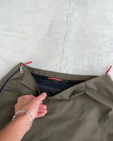 PRADA SPORT KHAKI NYLON ZIPPER SKIRT - M/L