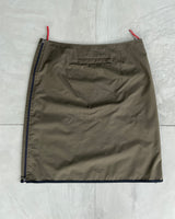 PRADA SPORT KHAKI NYLON ZIPPER SKIRT - M/L