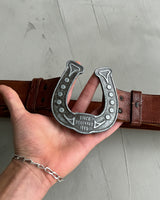 DSQUARED HORSESHOE METAL & LEATHER BELT