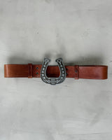 DSQUARED HORSESHOE METAL & LEATHER BELT