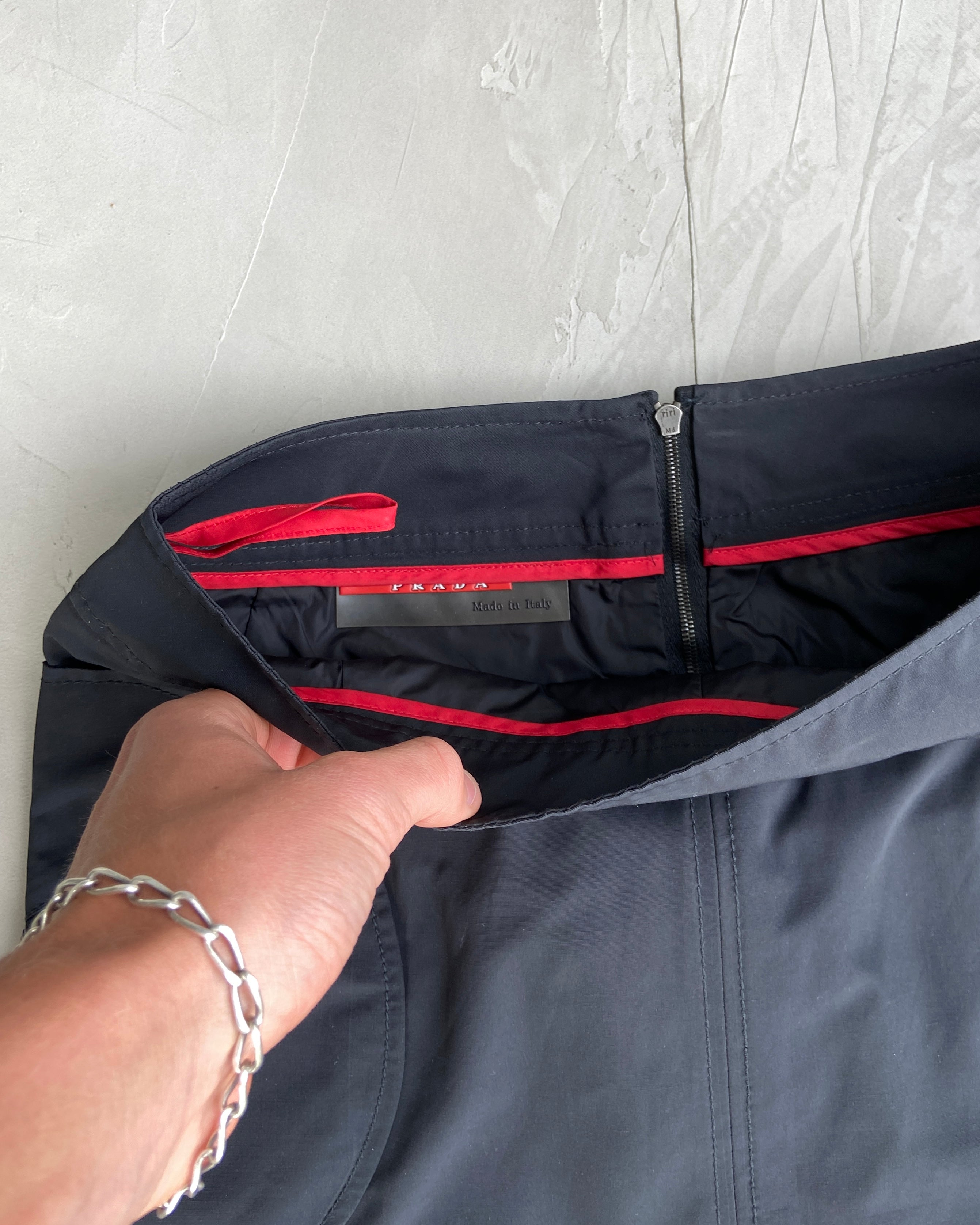 PRADA SPORT 2000'S NYLON 'CIRCLE' SKIRT - M