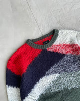 DIESEL 2000'S MOHAIR INTARSIA KNIT SWEATSHIRT - L