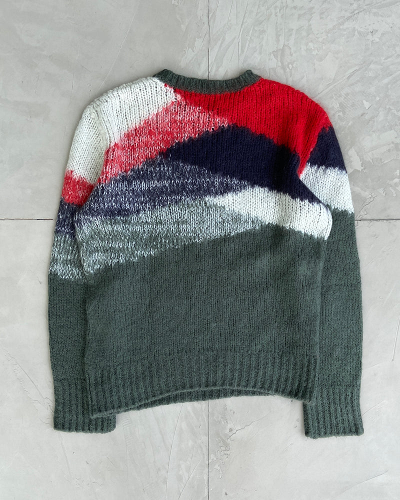 DIESEL 2000'S MOHAIR INTARSIA KNIT SWEATSHIRT - L