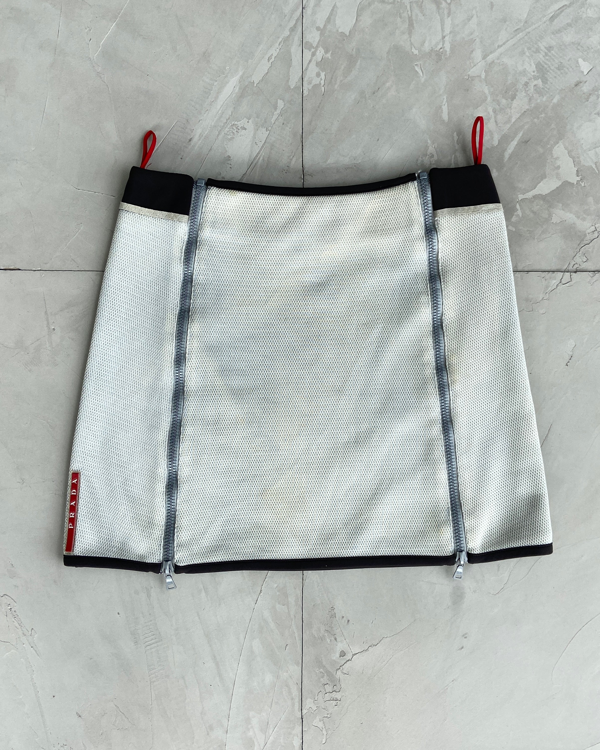 PRADA SPORT SS2000 NYLON ZIPPER MINI SKIRT - S/M