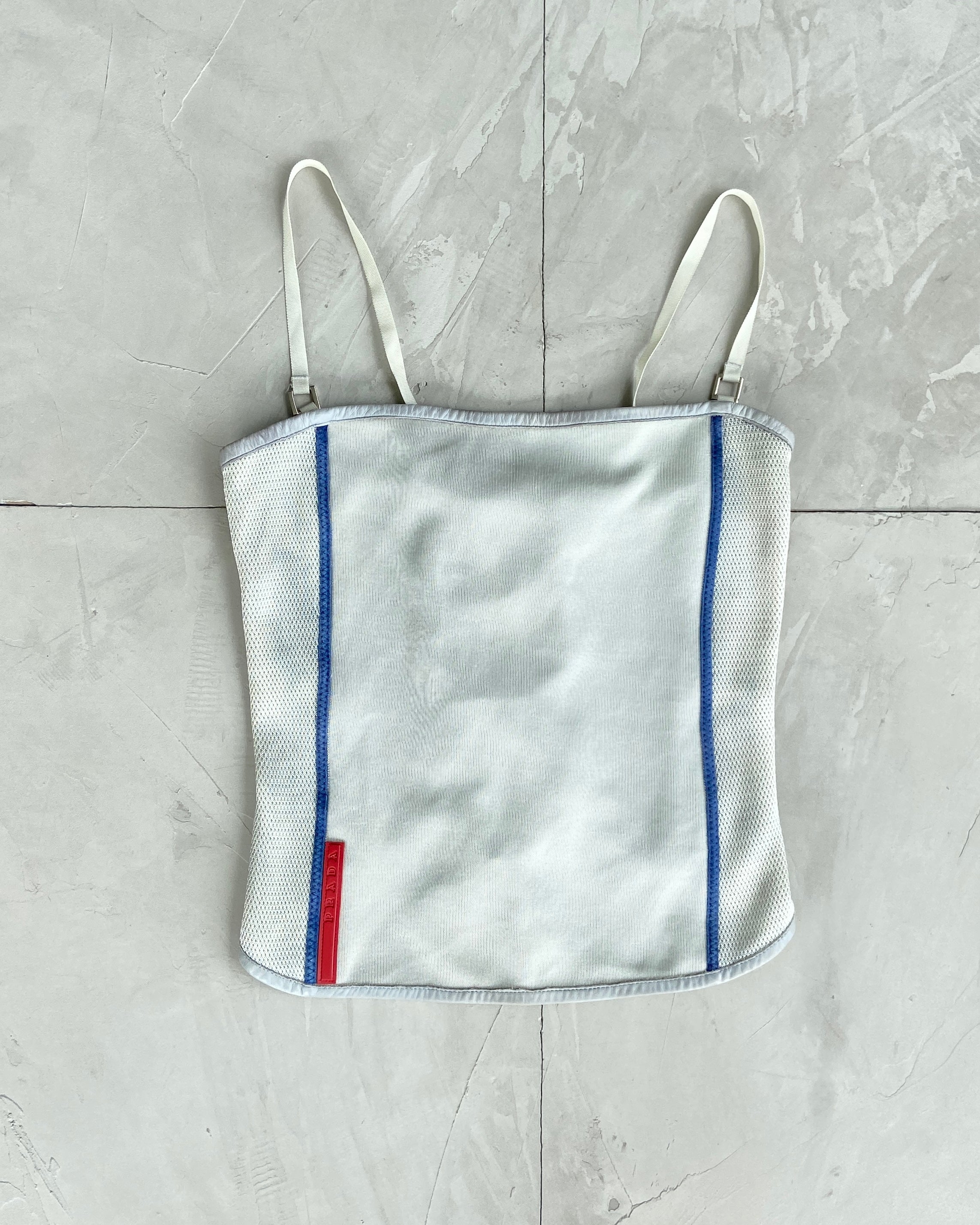 PRADA SPORT SS2000 LACE UP BACK BANDEAU TOP - M