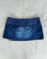 DIESEL DENIM ASYMMETRIC WRAP MINI SKIRT - M/L