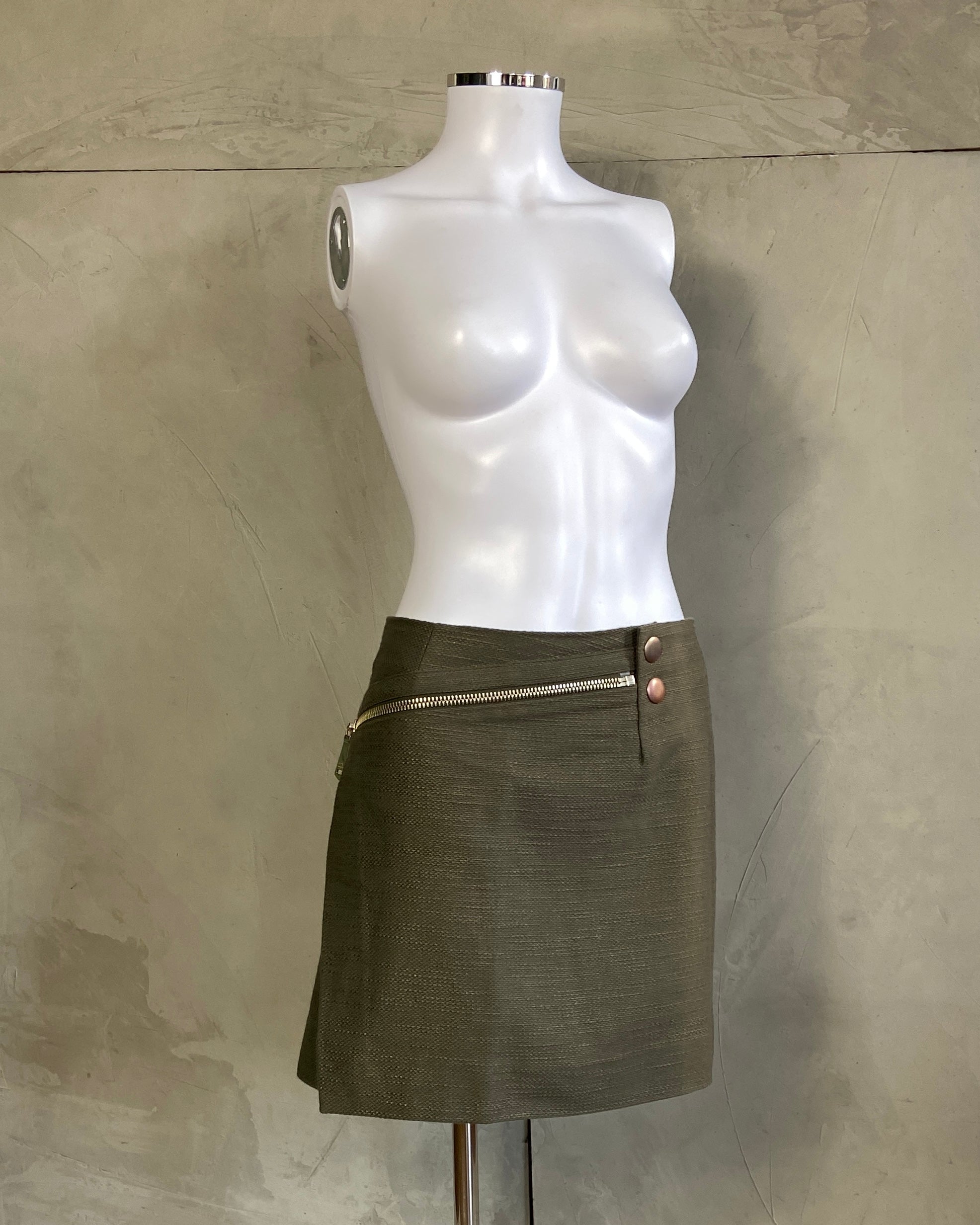 COP COPINE GREEN ZIPPER SKIRT - S/M