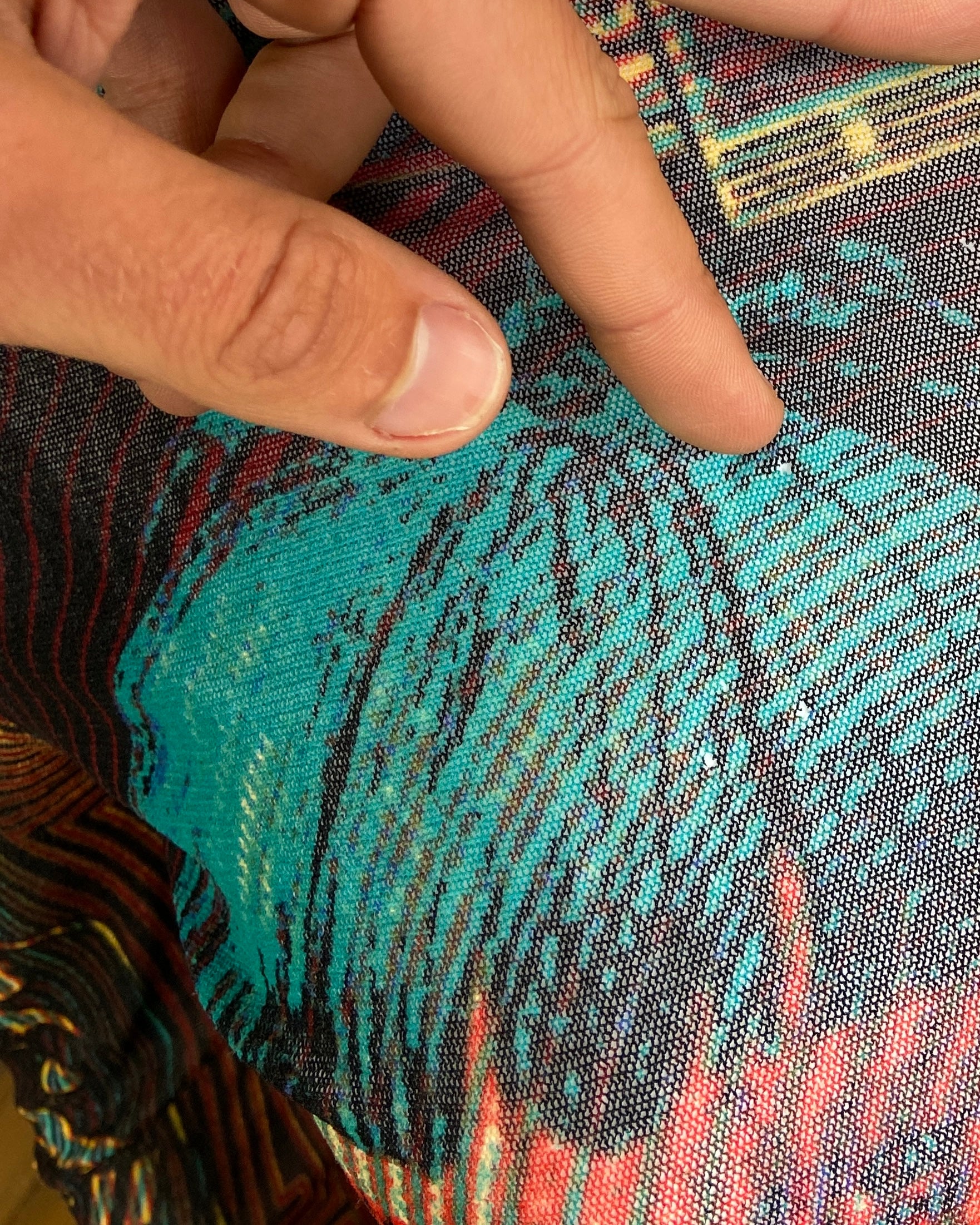 JEAN PAUL GAULTIER AW1996 GRAPHIC FACES MESH TOP - M