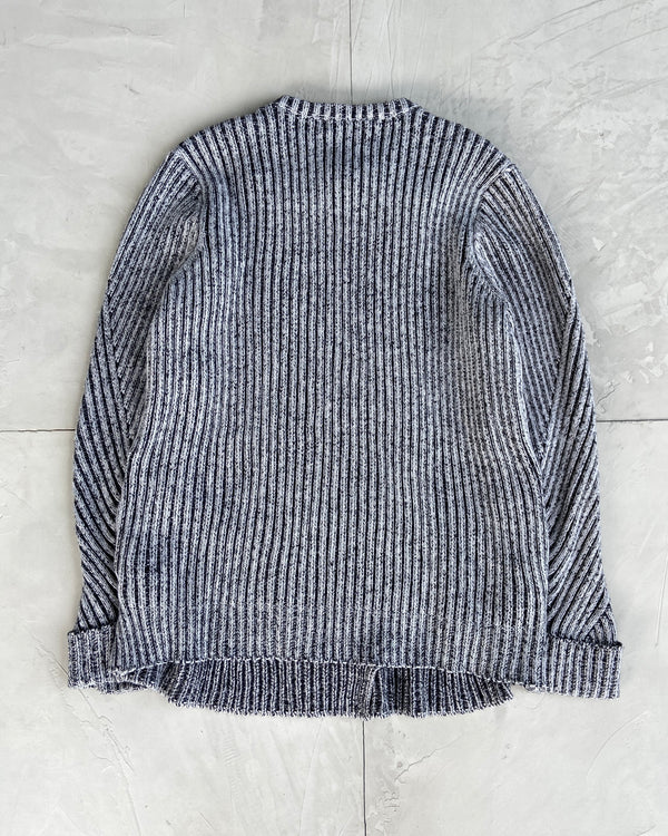 DIESEL 2000'S RIBBED KNIT WRAP SWEATSHIRT - L