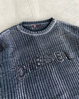 DIESEL ACID RIBBED KNIT SWEATSHIRT - XXL