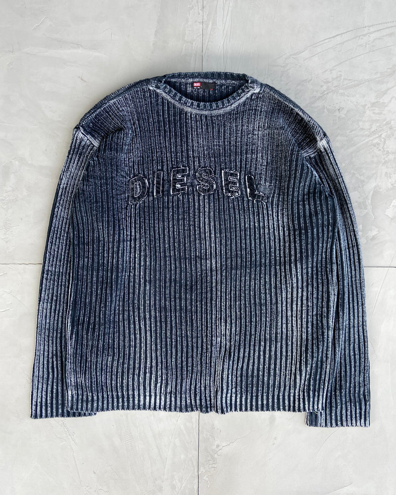 DIESEL ACID RIBBED KNIT SWEATSHIRT - XXL