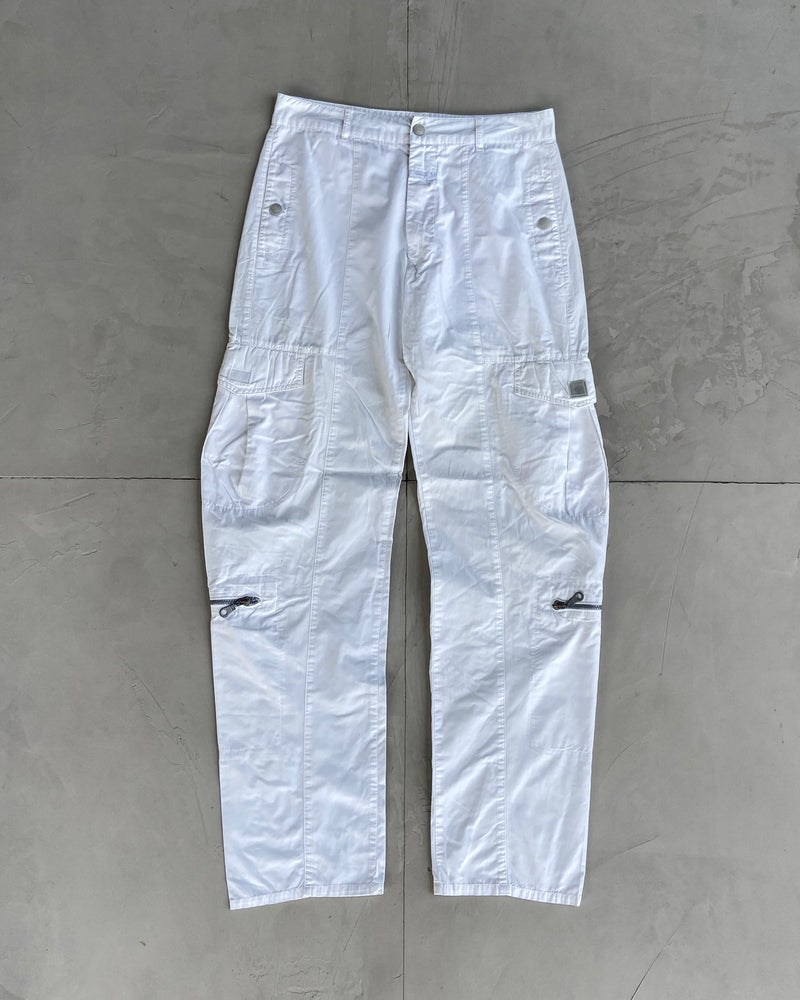 MARITHE FRANCOIS GIRBAUD WHITE CARGO TROUSERS - W30"