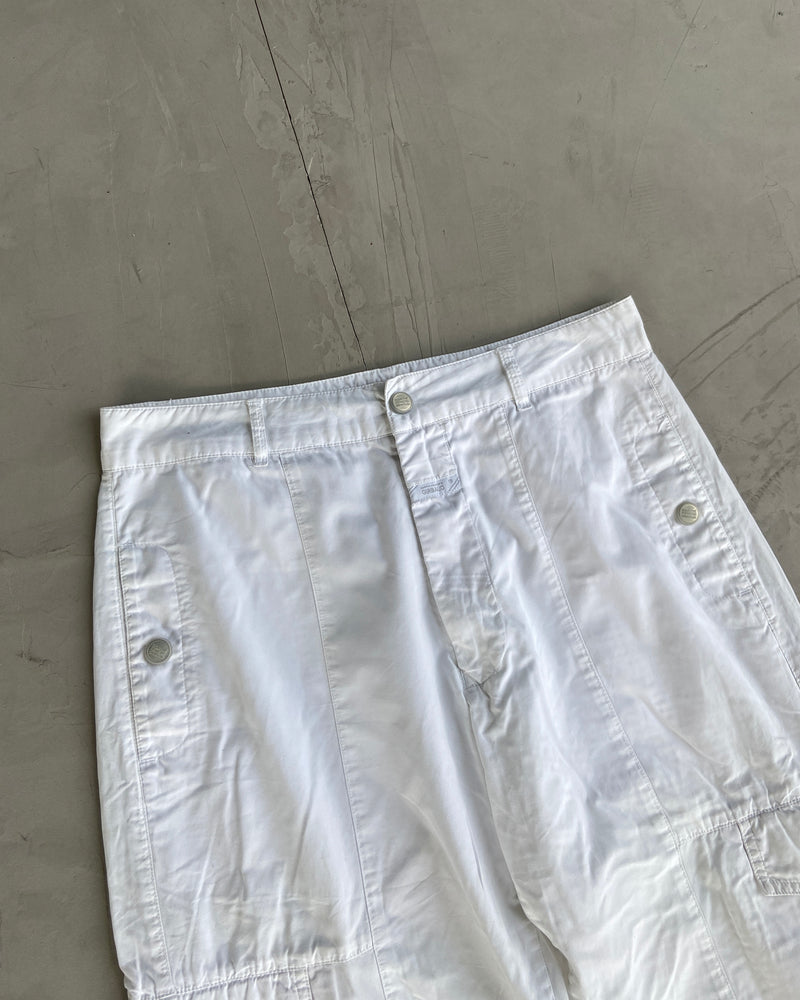 MARITHE FRANCOIS GIRBAUD WHITE CARGO TROUSERS - W30"