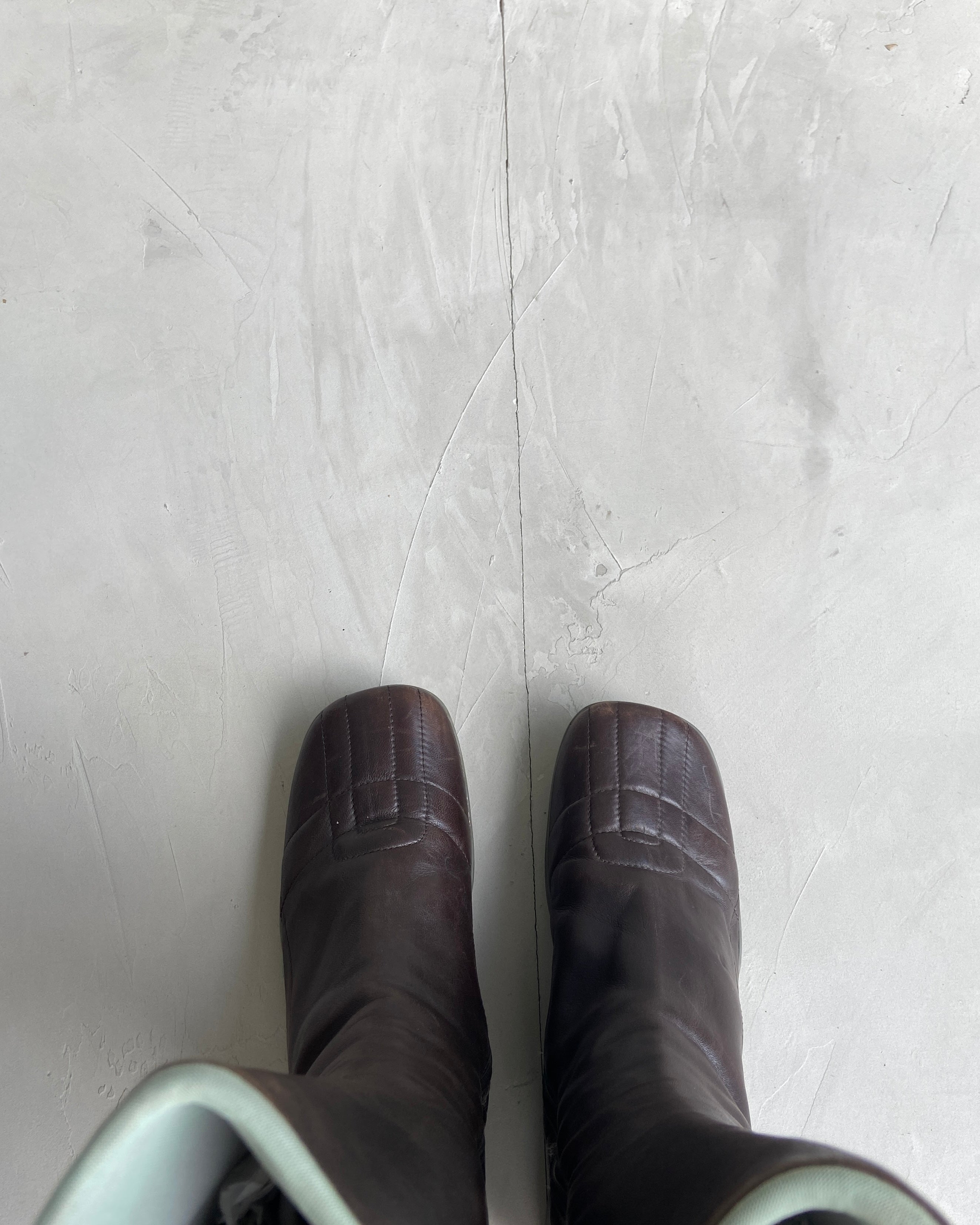 PRADA SPORT 90'S SQUARE TOE LEATHER BOOTS - EU 37