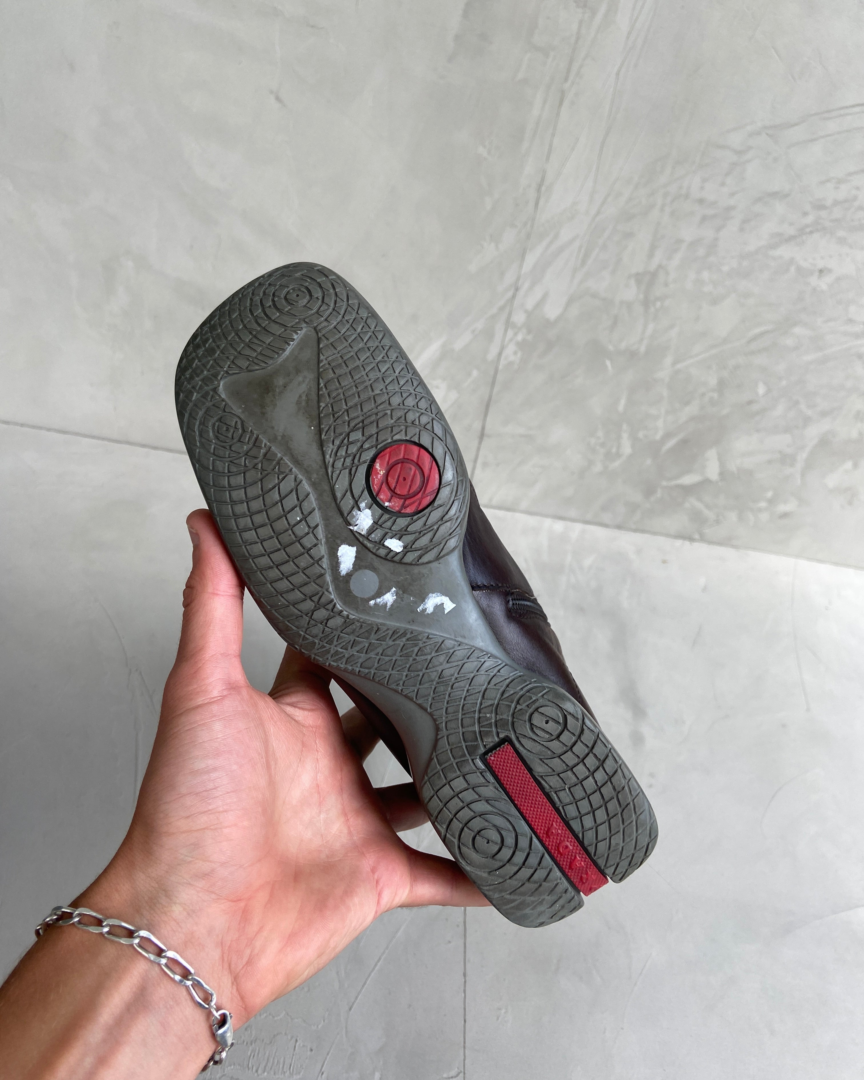 PRADA SPORT 90'S SQUARE TOE LEATHER BOOTS - EU 37