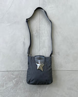 THIERRY MUGLER 2000'S NYLON & CHROME STAR SIDE BAG