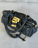 CHLOE BY PHOEBE PHILO BLACK LEATHER PADDINGTON BAG