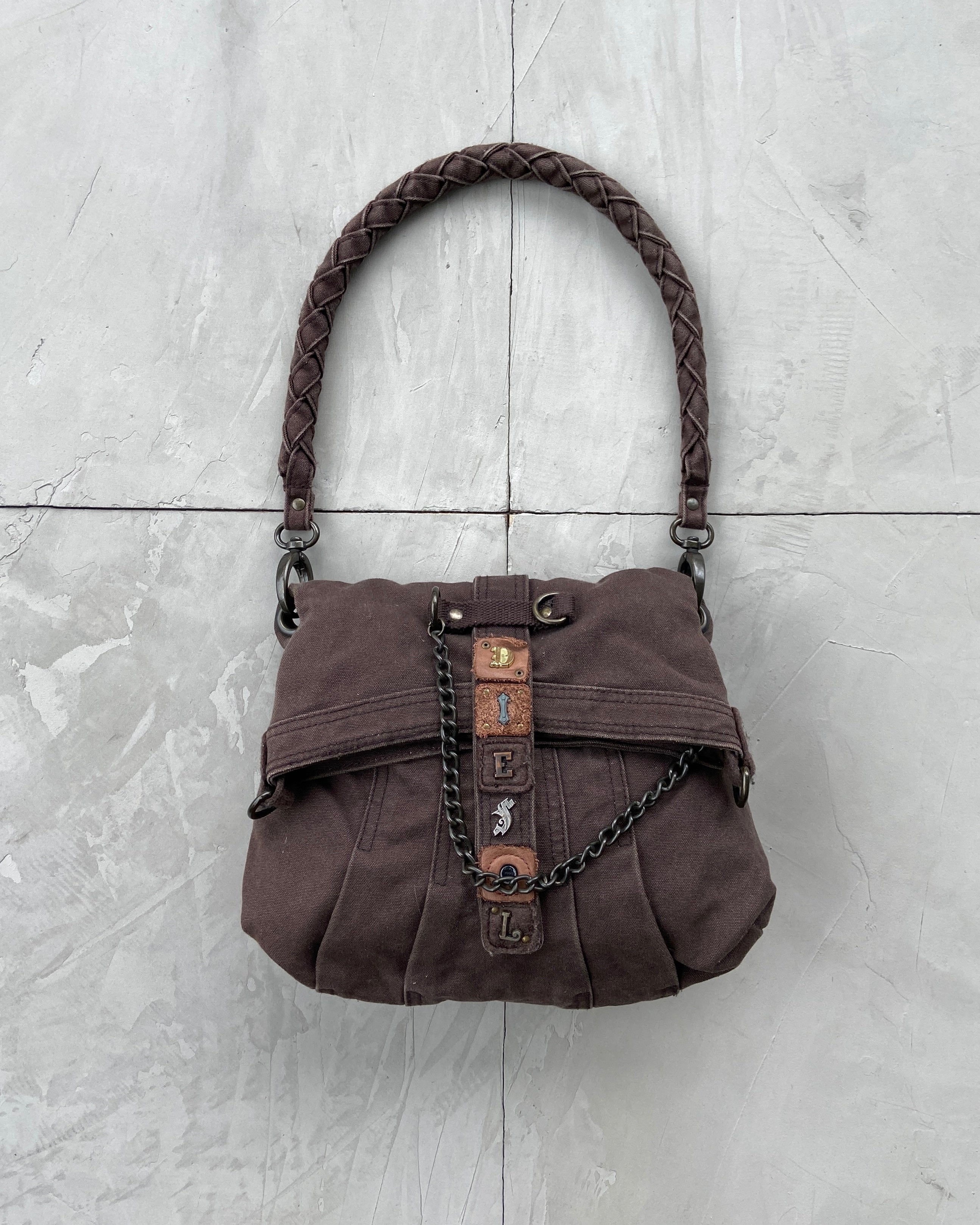 DIESEL 2000'S BROWN CANVAS BAG