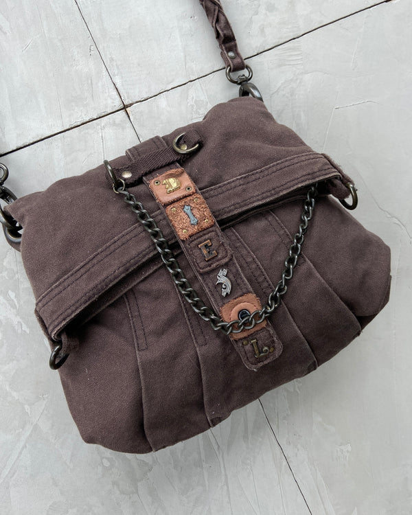 DIESEL 2000'S BROWN CANVAS BAG