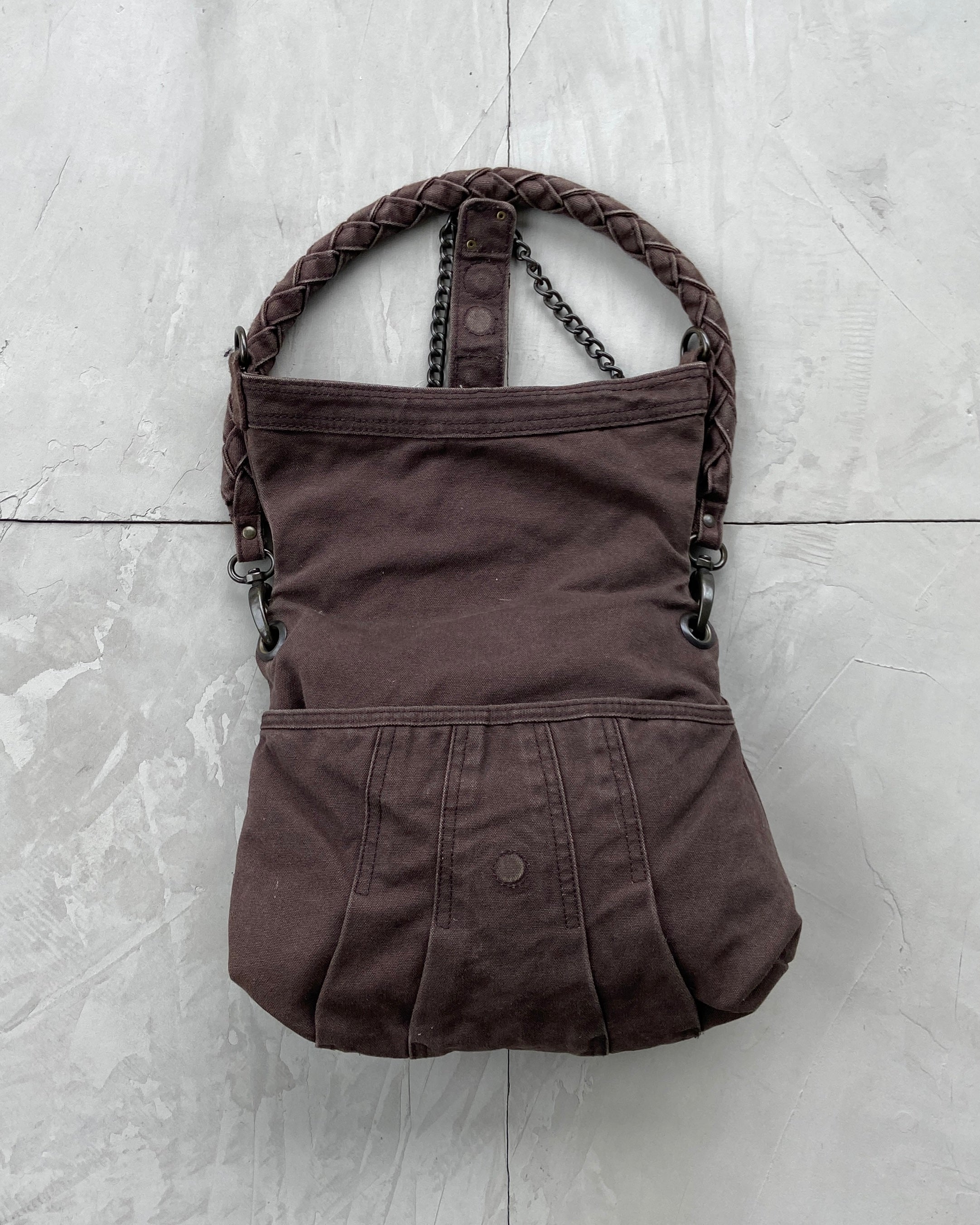 DIESEL 2000'S BROWN CANVAS BAG