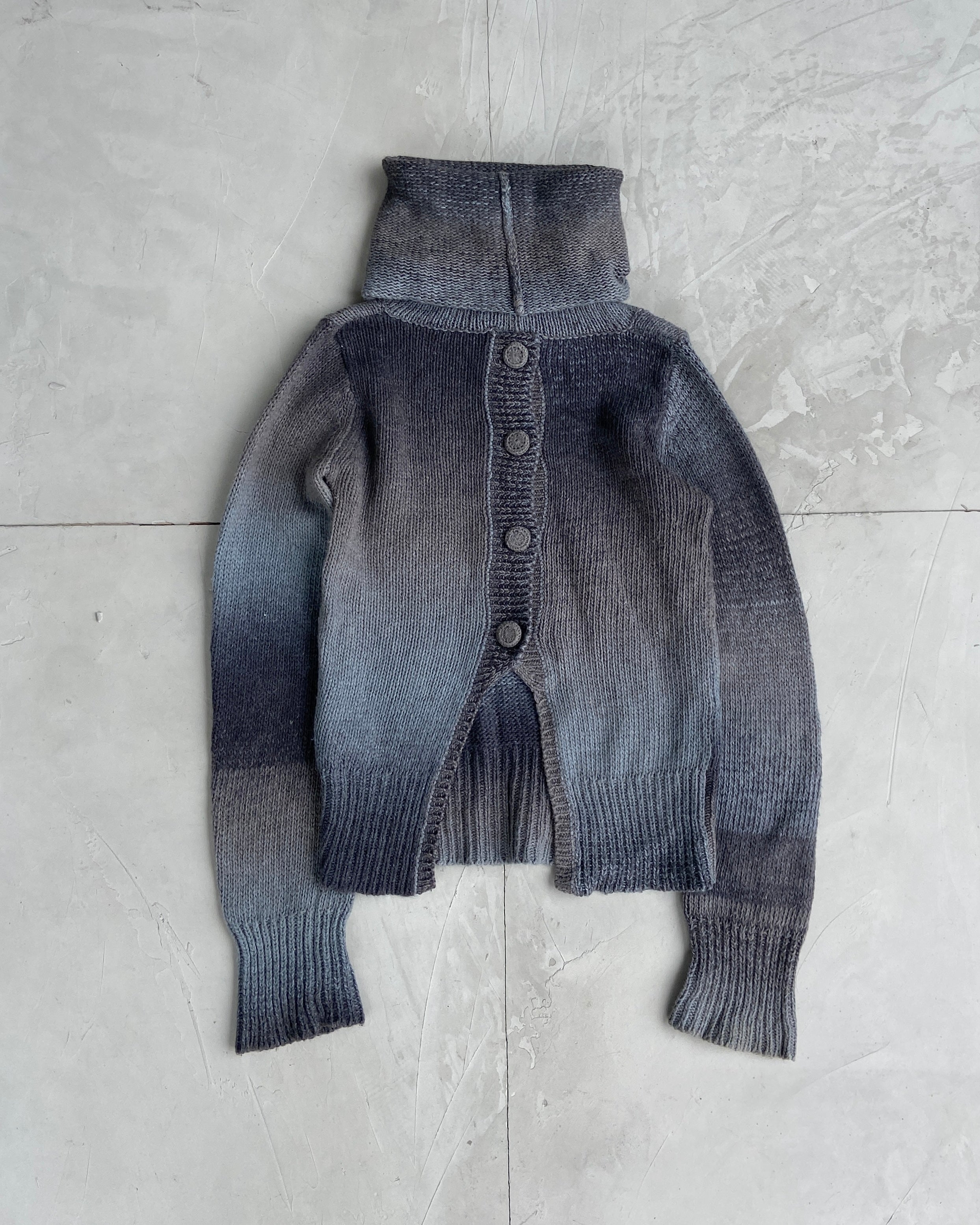 DIESEL 2000'S KNIT BUTTON UP BACK SWEATSHIRT - S