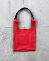 JIL SANDER RED LEATHER TOTE BAG