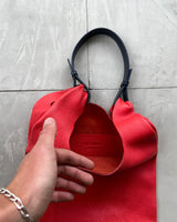 JIL SANDER RED LEATHER TOTE BAG