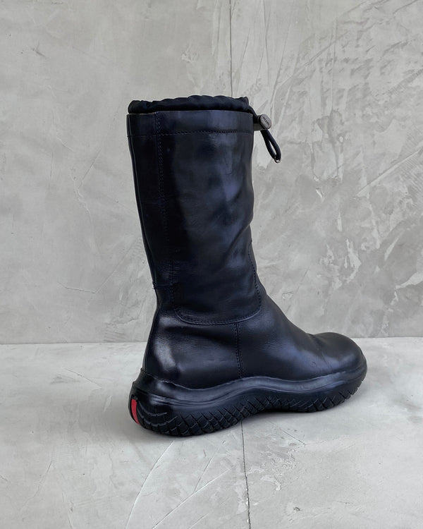 PRADA AW99 VIBRAM LEATHER TOGGLE BOOTS - UK 4