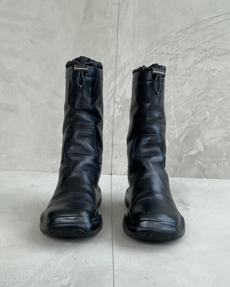 PRADA AW99 VIBRAM LEATHER TOGGLE BOOTS - UK 4