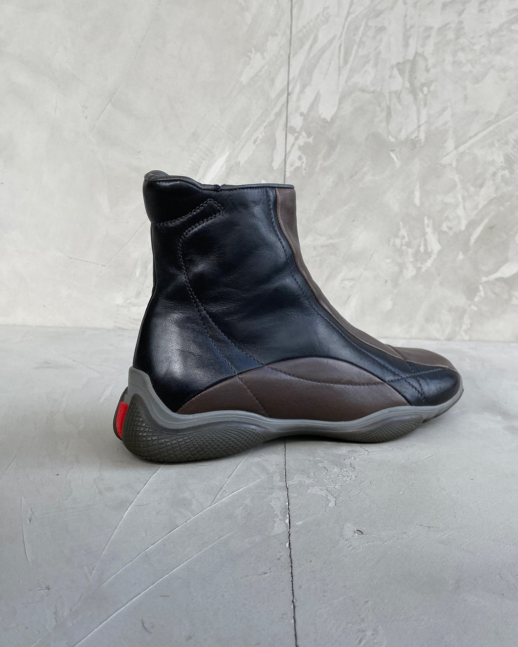 PRADA SPORT TWO-TONE LEATHER BOOTS - UK 3 – BAD MOUTH*