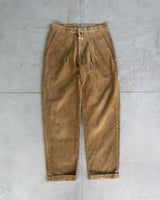 MARITHE FRANCOIS GIRBAUD MFG 1980'S 'CLOSED' PLEATED CORD TROUSERS - W32"
