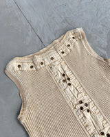 T.U RIBBED STUD EYELET VEST - S