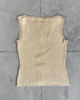 T.U RIBBED STUD EYELET VEST - S