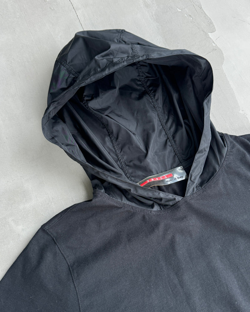 PRADA SPORT 2000'S HOODED NYLON TOP - M