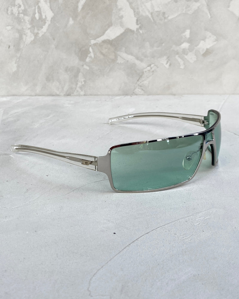 DIESEL 2000'S RIMLESS WRAP SPORT SUNGLASSES