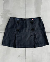 ARMANI JEANS OVERSIZED BUTTONS LINEN MINI SKIRT - S/M