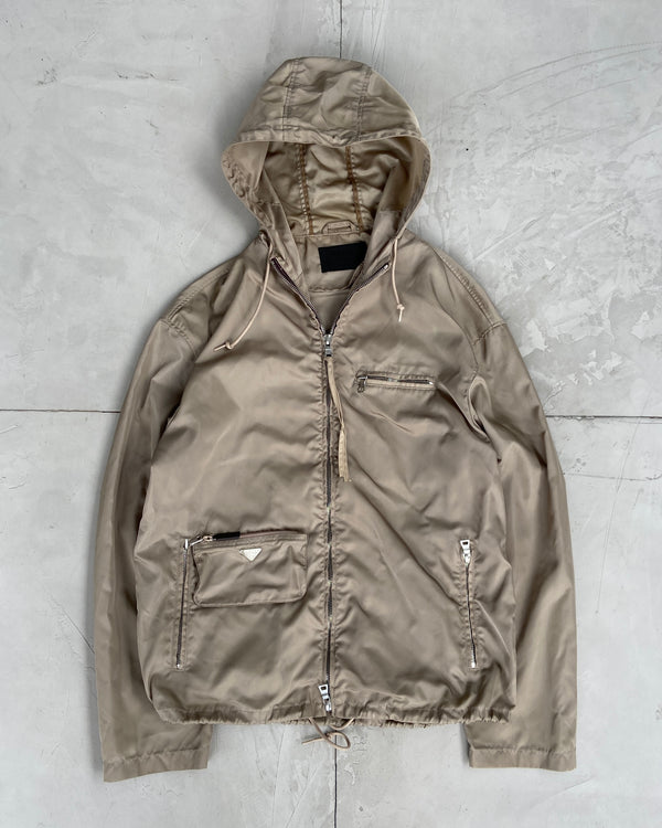 PRADA NYLON HOODED CARGO JACKET - M