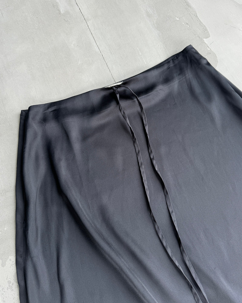 INSPIRATION OVERSEAS SAMPLE SILK BLACK MAXI SKIRT - S