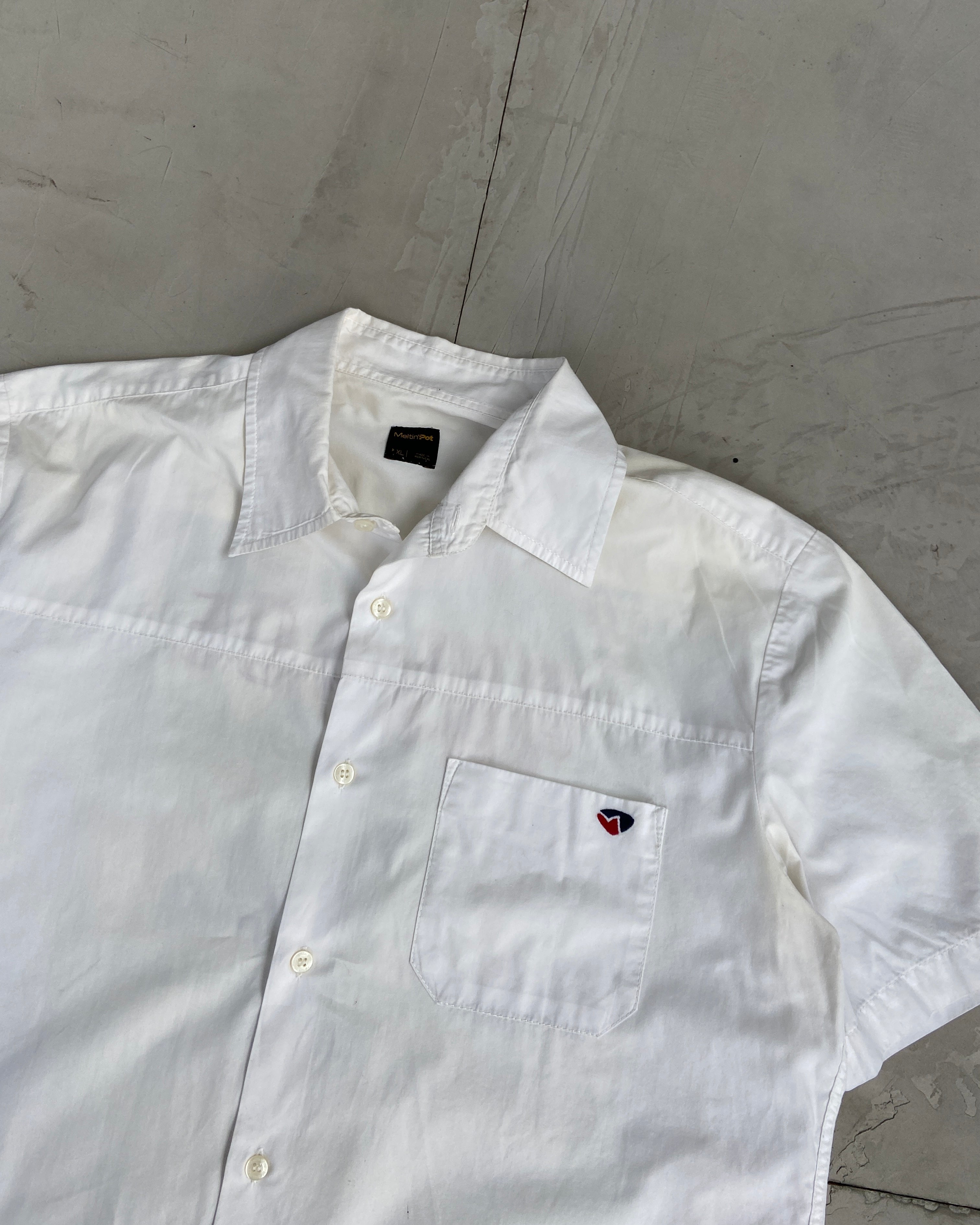 MELTIN POT 90'S GRAPHIC WHITE SHORT-SLEEVE SHIRT - XL