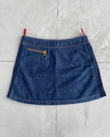 PRADA SPORT DENIM & NYLON MINI SKIRT - S