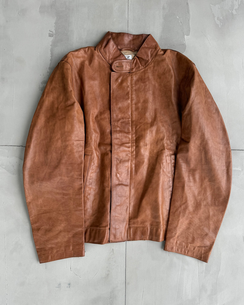 CP COMPANY 90'S LEATHER JACKET - L