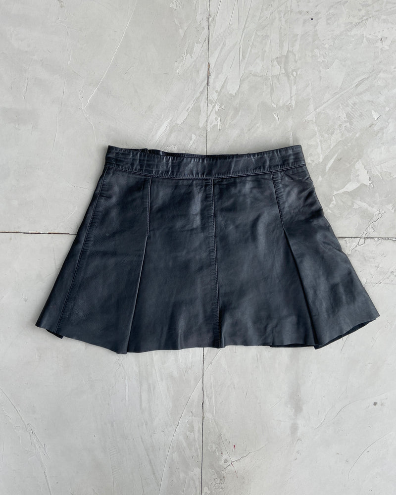 JUNIOR GAULTIER LEATHER MINI SKIRT - XS